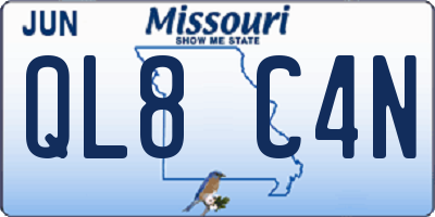 MO license plate QL8C4N