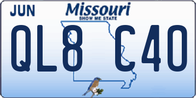MO license plate QL8C4O