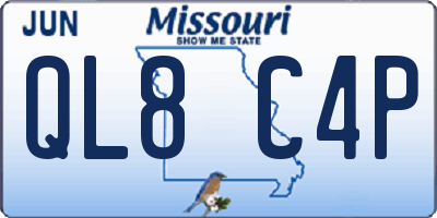 MO license plate QL8C4P