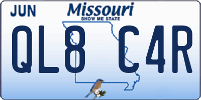 MO license plate QL8C4R