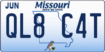 MO license plate QL8C4T