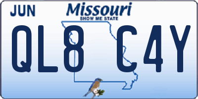 MO license plate QL8C4Y