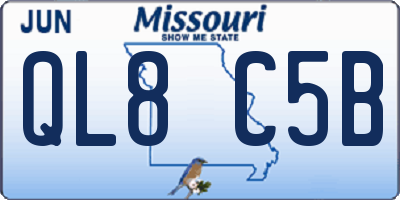 MO license plate QL8C5B