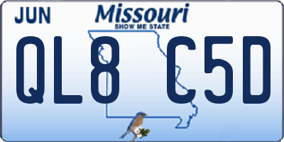 MO license plate QL8C5D