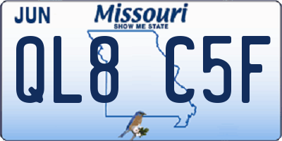 MO license plate QL8C5F
