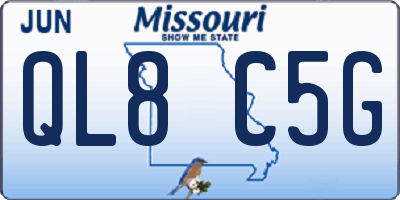 MO license plate QL8C5G