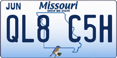 MO license plate QL8C5H