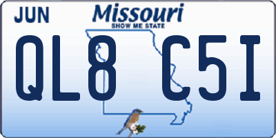 MO license plate QL8C5I