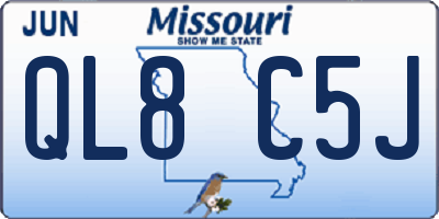MO license plate QL8C5J