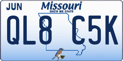 MO license plate QL8C5K
