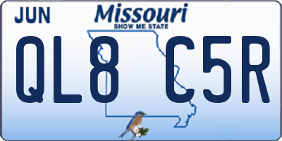 MO license plate QL8C5R