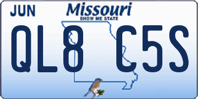 MO license plate QL8C5S