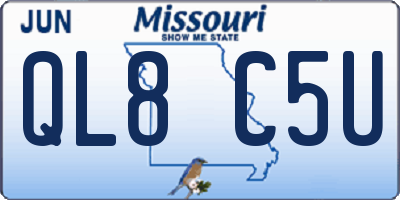 MO license plate QL8C5U