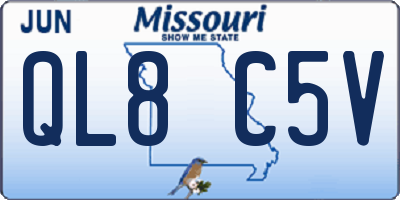 MO license plate QL8C5V