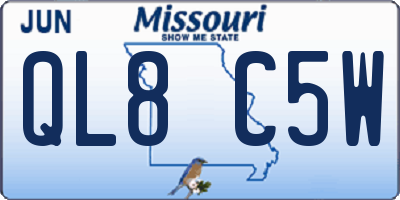 MO license plate QL8C5W