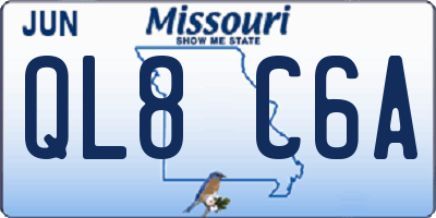 MO license plate QL8C6A