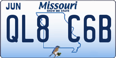 MO license plate QL8C6B