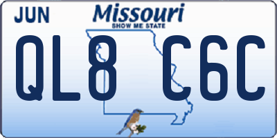 MO license plate QL8C6C