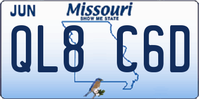 MO license plate QL8C6D
