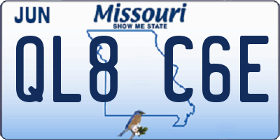 MO license plate QL8C6E