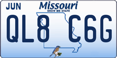 MO license plate QL8C6G
