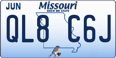 MO license plate QL8C6J