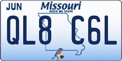 MO license plate QL8C6L