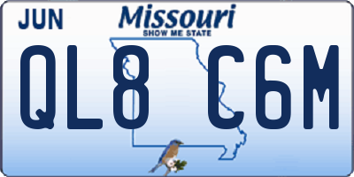MO license plate QL8C6M