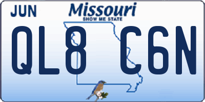 MO license plate QL8C6N