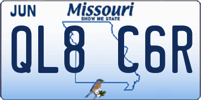 MO license plate QL8C6R
