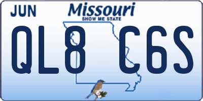 MO license plate QL8C6S
