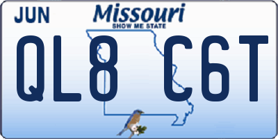 MO license plate QL8C6T