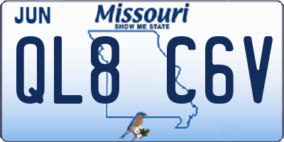 MO license plate QL8C6V