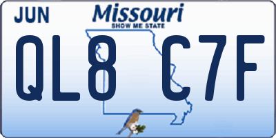MO license plate QL8C7F