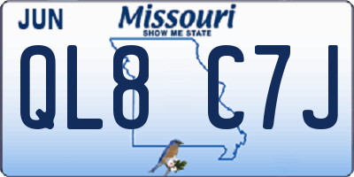 MO license plate QL8C7J
