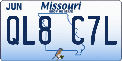 MO license plate QL8C7L