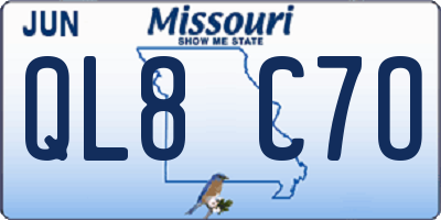 MO license plate QL8C7O