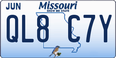 MO license plate QL8C7Y