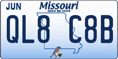 MO license plate QL8C8B