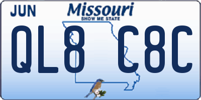 MO license plate QL8C8C