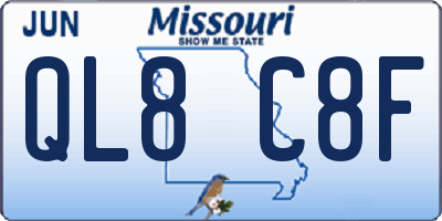 MO license plate QL8C8F
