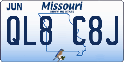 MO license plate QL8C8J