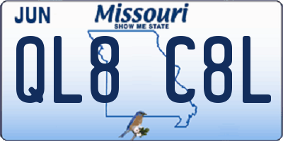 MO license plate QL8C8L