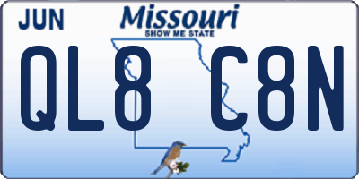 MO license plate QL8C8N