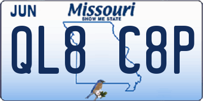 MO license plate QL8C8P