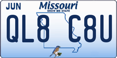 MO license plate QL8C8U