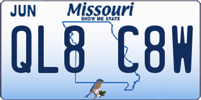 MO license plate QL8C8W
