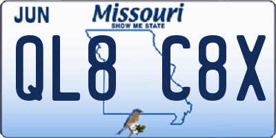 MO license plate QL8C8X