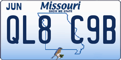 MO license plate QL8C9B