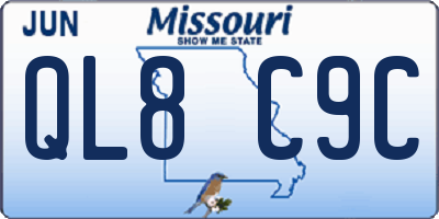 MO license plate QL8C9C